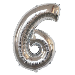Silver Number 6 Helium Balloon 106CM