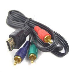 1M Video Component Convert Cable HDMI To 3 Rca Adapter