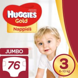 Huggies Gold Nappies Size 3 76S