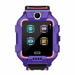 Lfjnet 4G Children Smart Watch Gps Sos Kids Anti-lost Wristwatch Location Tracker Child Smartwatch Purple