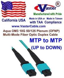 Superecable - 28150-3 M -mtp mtp Patch Cable 12 Fiber 40GBE OM3 Plenum-rated - Aqua Pinout - Up To Down