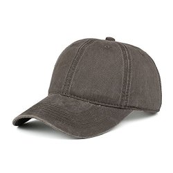 Zomoy Vintage Washed Dyed Cotton Twill Low Profile Adjustable Baseball Cap Light Coffee