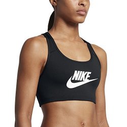Nike Womens Swoosh Futura Sports Bra Black white 899370-010 Size XS