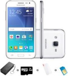 Samsung Galaxy J2 4.7 Quad-core Smartphone With 3g 8gbwhite - Bundle Includes 1.2gb Starter Pack & Accessories
