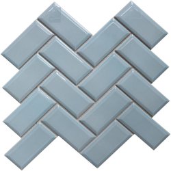 Mosaic Tile Porcelain Metro Light Blue Chevron L30CM X W30CM Per Sheet