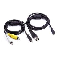 Sllea USB PC Data Sync + Av A v Tv Video Cable Cord Lead For Nikon Camera Dslr D5100