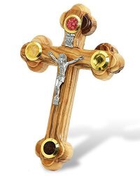 Budded Cross HolyRoses Olive Wood Stations of The Cross Crucifix Hanging Wall Cross Byzantine Cross 9 Orthodox Cross