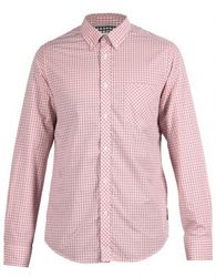 Ben Sherman Long Sleeve Laundered Gingham Check Shirt Pink