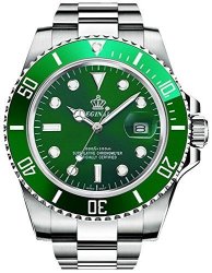 Gosasa 2016 New Fashion Quartz Watch Men Stainless Steel Dress Watch With Green Dial Water Proof