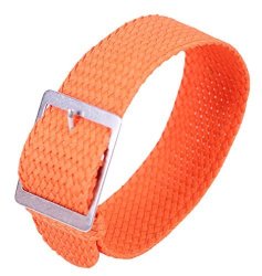 22MM Orange Deluxe Braided Nato Style Soft Nylon Men's Wrist Watch Band Strap Replacement