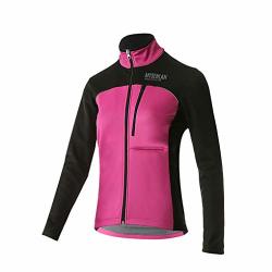 Mysenlan Womens Wndproof Fleece Thermal Jacket Running Cycling Sports Bicycle Jackets Warm Windbreaker Coats For Women Pink