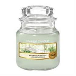 Yankee Candle Afternoon Escape Small Jar Retail Box No Warranty product Overview:take A Stroll Through The Woods With This Beautiful Afternoon Escape Candle From The