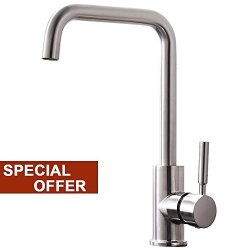 Modern 360 Degree Swivel Stainless Steel Single Handle Brushed Nickel Kitchen Faucet Hot And Cold Mixer Kitchen Sink Faucet