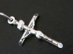 Solid Sterling Silver Crucifix Cross Pendant