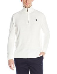 U.s. Polo Assn. Men's Solid 1 4 Zip Sweater White Small