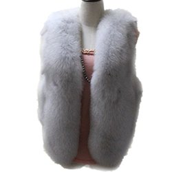 New Winter Short Faux Fur Coat For Women Hot Faux Fur Jackets For Female Fur Vest M White