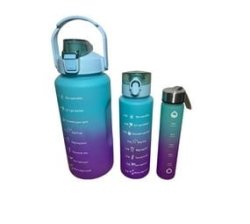 Bright Nesting Ombre Motivational Water Bottles - 3-PIECE - Blue And Purple