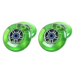 4 Green Wheels W abec 7 Bearings For Razor Scooters
