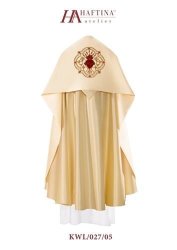 Humeral Veil - Sacred Heart Of Jesus In Red And Gold On Cream