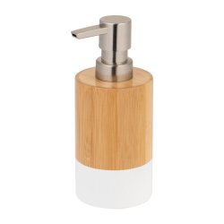Soap Dispenser James Bamboo And White