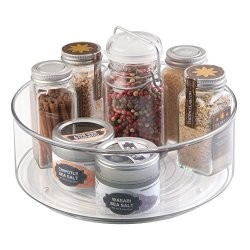 Mdesign Plastic Round Lazy Susan Rotating Turntable Food Storage
