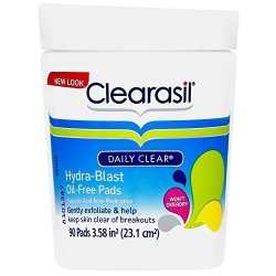 Clearasil Daily Clear Acne Face Pore Cleansing Pads Hydra-blast Oil-free Facial Pads 90 Ct Pack Of 9