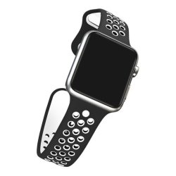 Silicone Sport Band For Apple Watch - Size 42MM In Black And White