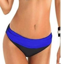 Wide Drape Colour Block Bikini Bottom- Black blue