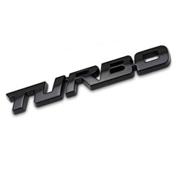 Jdm Car Stickers And Decals Metal 3D Turbo Emblem Auto Accessories For Ford Focus 2 Bmw Opel Astra H Volkswagen - Color Name: Black