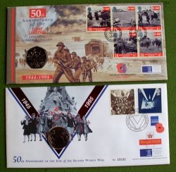 Coin Set Uk End Of Ww2 50 Year Celebration Proof.