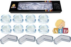 Corner Protectors 12 Pack Premium Clear Corner Guards From ALL4BABY- Keep Children Safe Protect From Injury Around The House