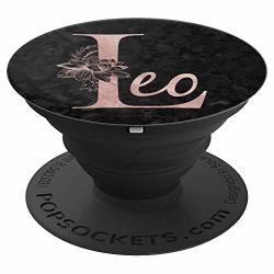Leo Zodiac Astrology Pink Rose On Black Design