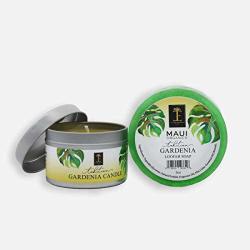 Island Essence - Tahitian Gardenia Travel Tin Candle & Loofah Gift Collection - Natural Vegan Body Care From Hawaii