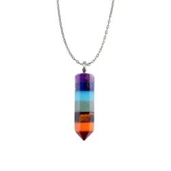 7 Chakra Natural Stone Dowsing Pendulum - 15CM - Color 6
