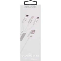Bounce Cord Series 3-IN-1 Charge Cable White