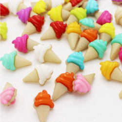 10pcs Mixed 1 Hole Ice Cream Plastic Sewing Buttons Scrapbooking 2.5 1.2cm