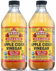 Bragg Usda Organic Raw Apple Cider Vinegar With The MOther 16 Ounces Natural Cleanser Promotes Weight Loss - Pack Of 2 W Measuring Spoon