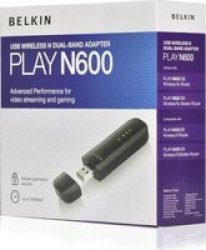 Belkin Black Play N600 Wireless Dual-Band USB Adapter