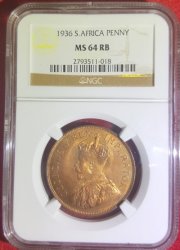 1936 1 D Ngc Graded Ms64 Rb