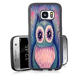 S7 Case Samsung Galaxy S7 Black Cover Tpu Rubber Gel - Cute Cartoon Owl