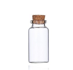 Softwolf 50PC 2ML Clear MINI Small Glass Bottle With Cork Stopper Wishes quicksand Craft Containers Bottles