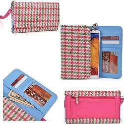 Pink Phone Wallet Cell Phone Holder With Wrist Strap For Archos 55 Cobalt Plus