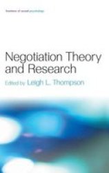 Negotiation Theory And Research Hardcover