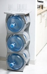 U Water Cooler Bottle Rack Silver Three Bottle Rack With Shelf