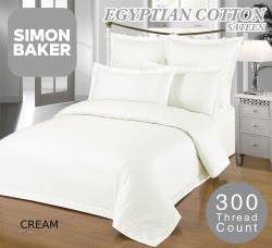 Simon Baker 300TC 100% Egyptian Cotton Fitted Sheet XL Cream Various Sizes - Queen Xl xd 152CM X 200CM X 40CM Cream