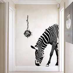Wall Decal Zebra - Wildlife Wall Stickers - Black And White Wall Decor - Vinyl S Animals - Peel And Stick