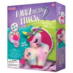 Unicorn Furry Pillow Sewing Embroidery Diy Craft Kit Art Soft Plush