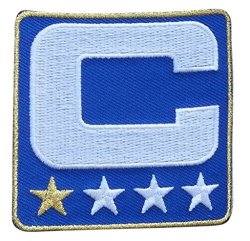 Metallic White & Gold Captain C Patch Platinum Edition Iron On for Jersey  Football, Baseball, Soccer, Hockey, Lacrosse, Basketball