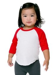 American Apparel Kids Infant Poly-cotton 3 4 Sleeve Raglan Size 18-24 Months