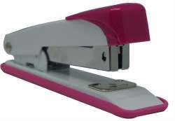 Basic MINI Half Strip Stapler Pink - Ergonomic Design Confortable Grip Easy Top Loading Mechanism Staples Up To 20 Sheets Of 80G Paper